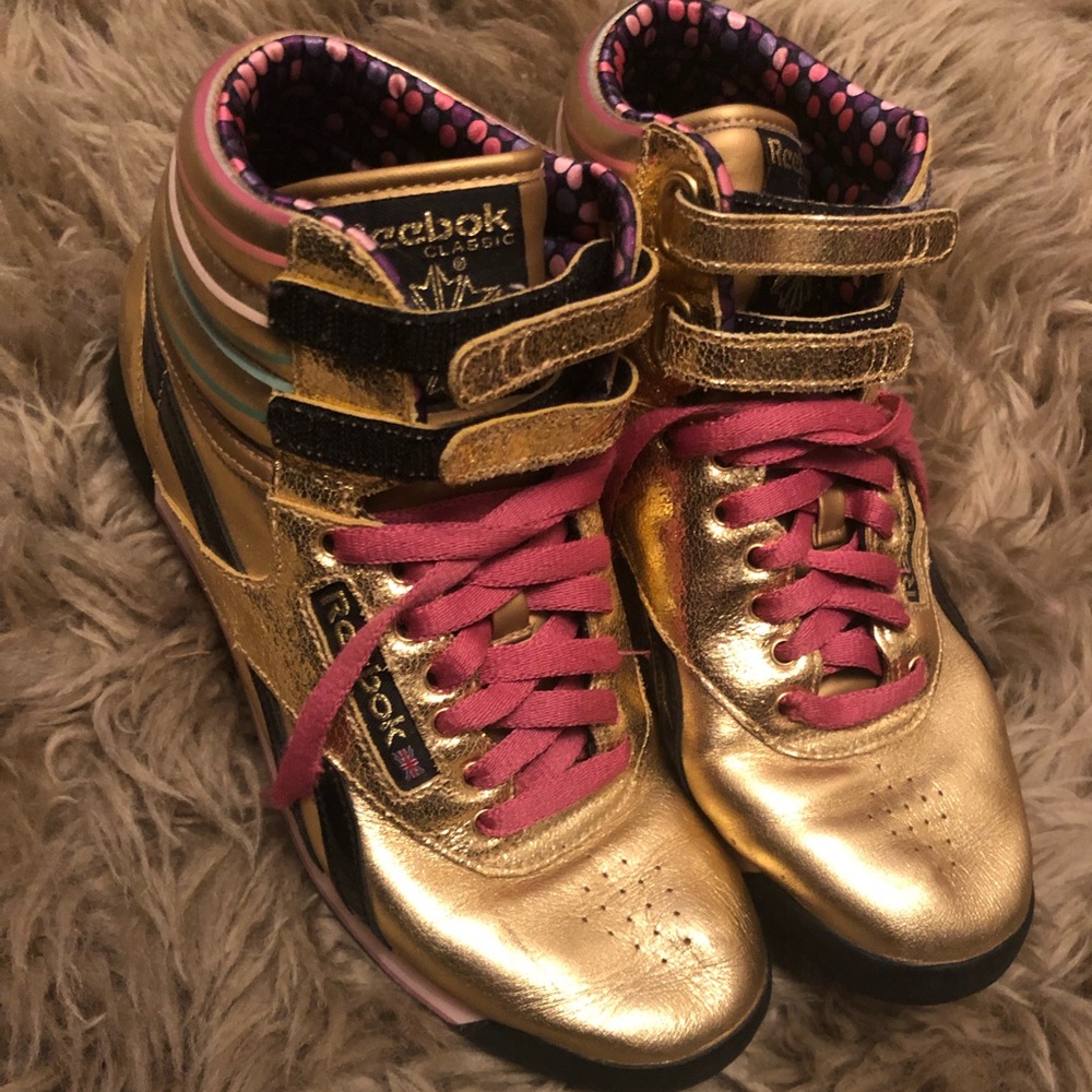 Metallic Gold Reebok Sneakers
